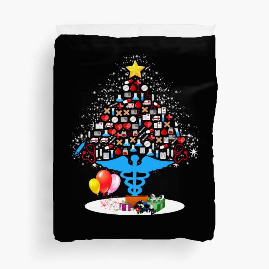 Medical Tools Christmas Tree Funny Nurse Christmas Duvet Covers