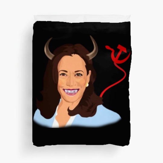 Trump kamala harris monster communist Duvet Covers
