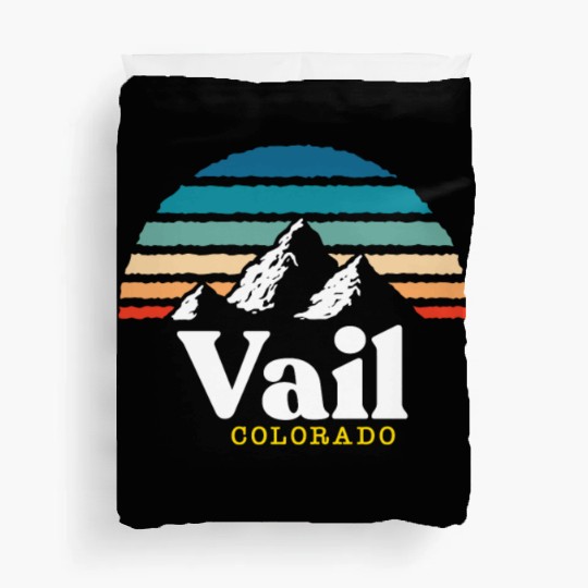 Vail Colorado Usa Ski Resort 1980S Retro Gift Duvet Covers