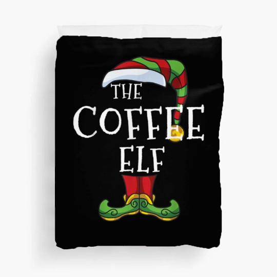 Coffee Elf Family Matching Christmas Group Gift Duvet Covers