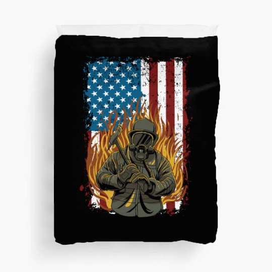 Firefighter Fire Department Thin Red Line Fireman Duvet Covers