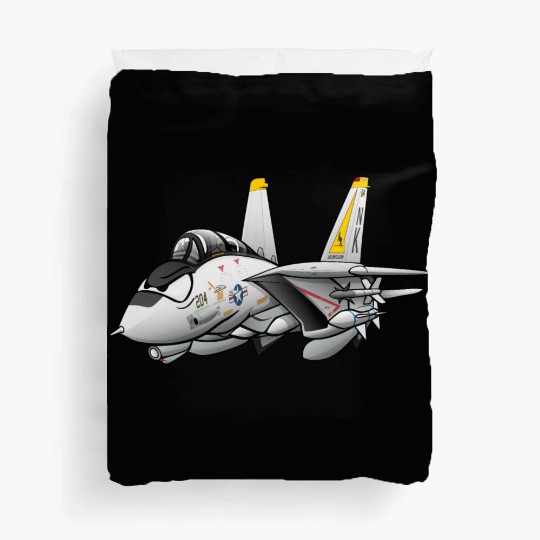 F-14 Tomcat Military Fighter Jet Aircraft Cartoon Duvet Covers