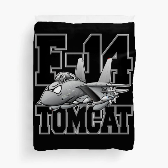 F-14 Tomcat Military Fighter Jet Aircraft Cartoon Duvet Covers