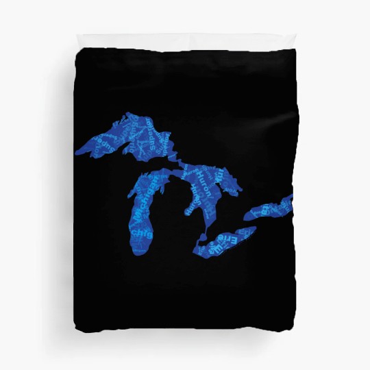 Great Lakes with Names Duvet Covers