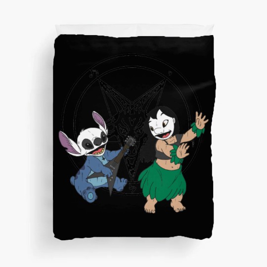 Black Metal Lilo and Stitch Duvet Covers