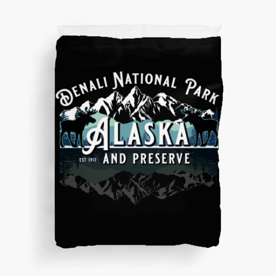 Denali National Park Alaska Ak Usa Moose Souvenir Duvet Covers