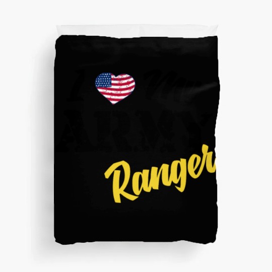 Proud US Army Ranger American Military Family Flag Duvet Covers