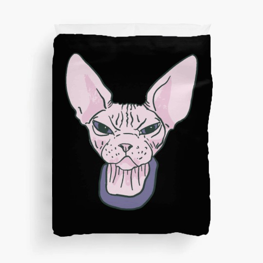 grumpy catpinkGrumpy Sphinx Cat - Purple Duvet Covers