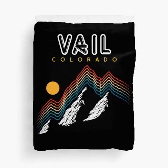 Vail Colorado Usa Ski Resort 1980S Retro Duvet Covers