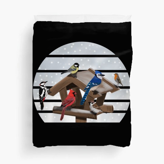 Birds Bird House Cardinal Blue Jay Robin Sparrow Duvet Covers