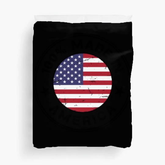 USA Made in America flag stamp Duvet Covers