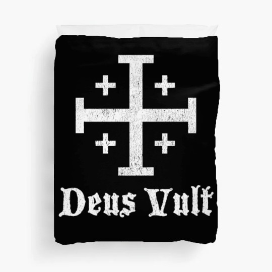 Deus Vult Crusader Shield Cross Duvet Covers