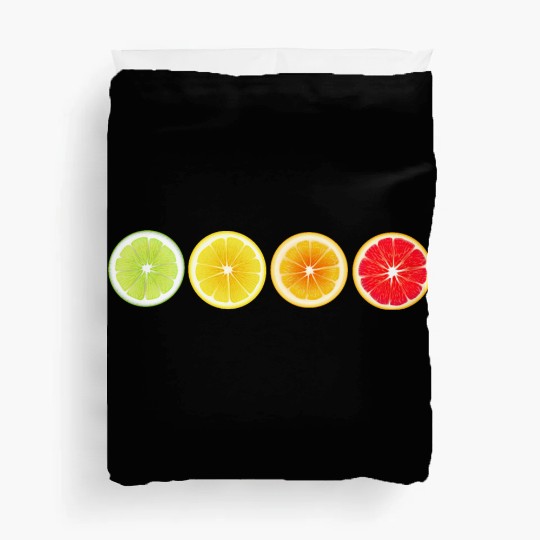 Lime Lemon Orange Vitamin Citrus Wheels of a Duvet Covers