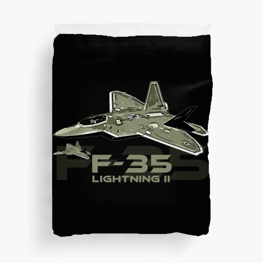 F-35 Lightning fighter jet Duvet Covers
