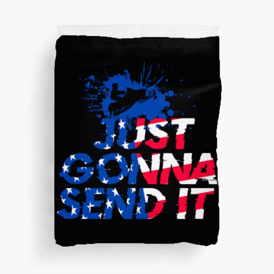 Snowmobile Silhouette Duvet Covers Snow Machine Winter