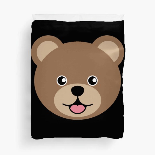 Cute Brown Teddy Bear Face Duvet Covers