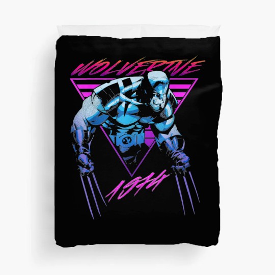M-a-r-v-e-l W-o-l-verine Neon Retro Logan Graphic Duvet Covers