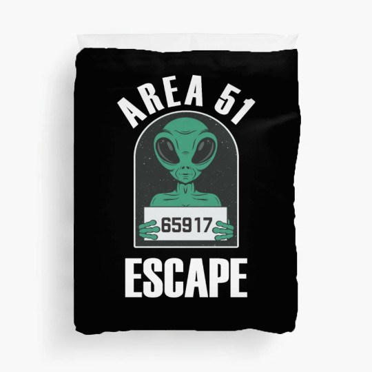 Area 51 Alien Mug Shot Escape Science Fiction Duvet Covers