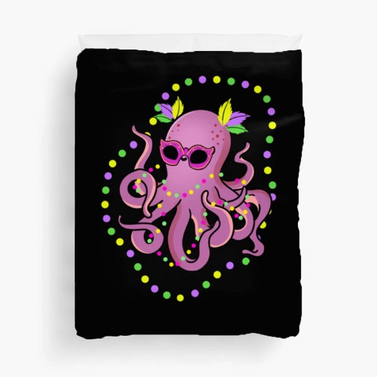 Mardi Gras Octopus For Octopus Lover Duvet Covers