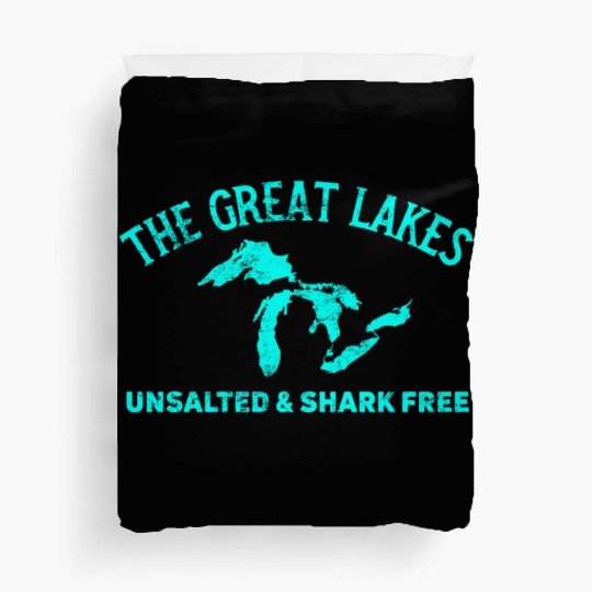 The Great Lakes Unsalted & Shark Free Michigan Gif Duvet Covers