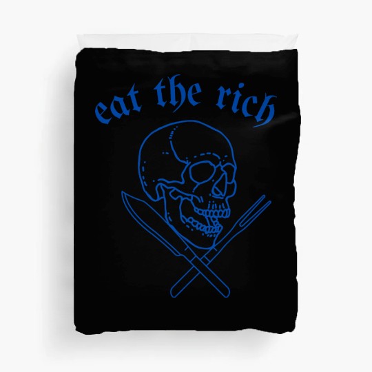 Eat The Rich - Skull and Cross Knives (blue) Duvet Covers