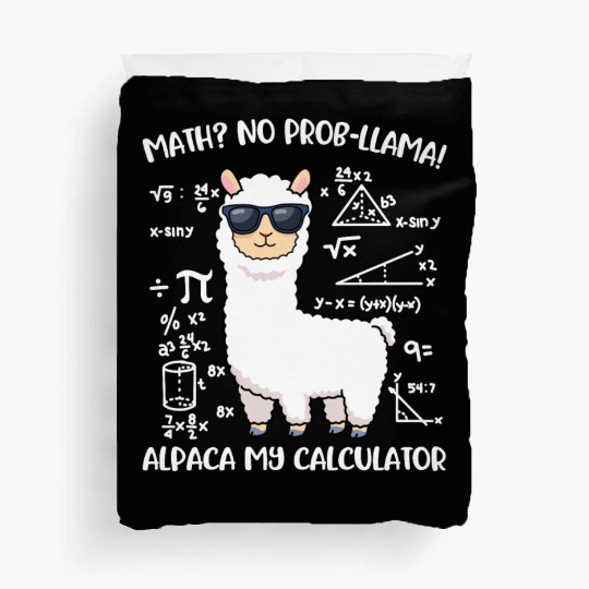 Math Llama Funny Teacher Gift Duvet Covers