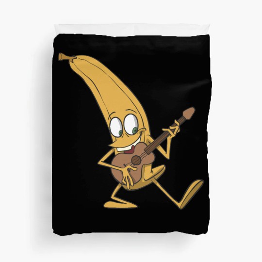 Banana plays the guitar Duvet Covers