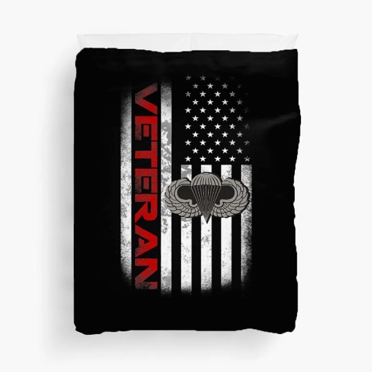 Vintage Flag US Paratrooper Airborne Division Army Duvet Covers