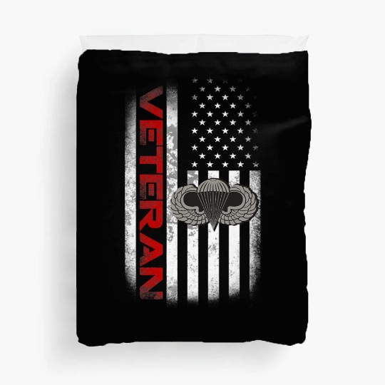 Vintage Flag US Paratrooper Airborne Division Army Duvet Covers