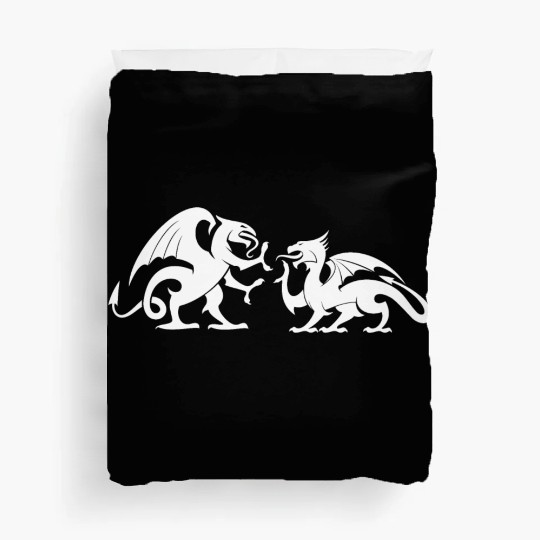 Dragons Fighting Fight Dragon Reptiles Monster Duvet Covers