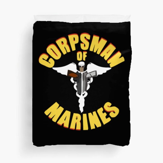 Us Navy Corpsman 8404 Fmf Veteran Front & Back Des Duvet Covers