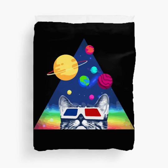 3D Space Cat Duvet Covers