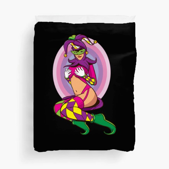 Joker Girl Duvet Covers Card Deck Halloween Costume
