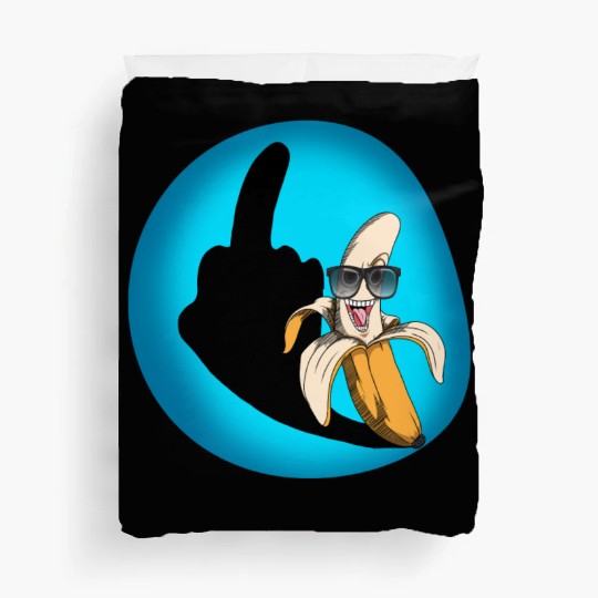 Dirty joke middle finger banana halloween shadow Duvet Covers