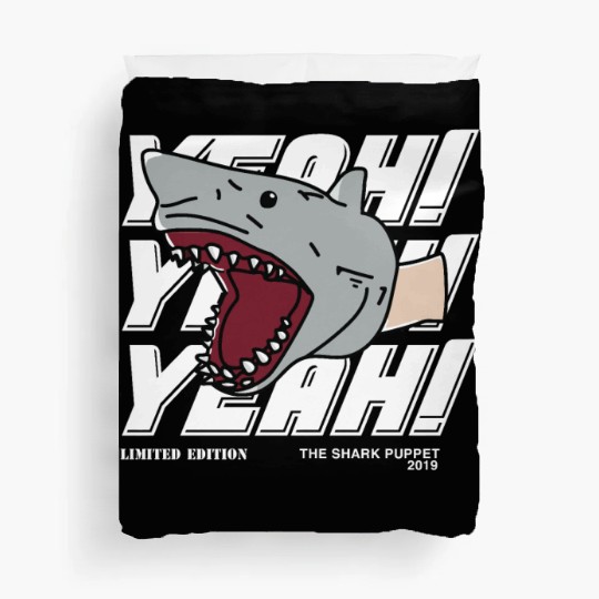 Shark puppet merch Duvet Covers