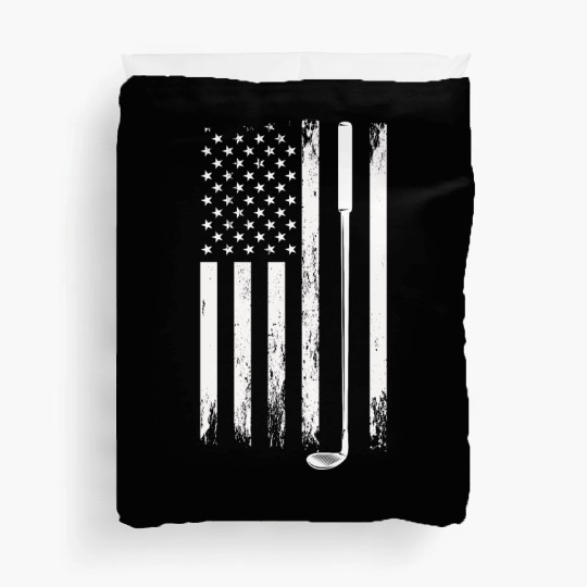 Golf Vintage American Flag Duvet Covers