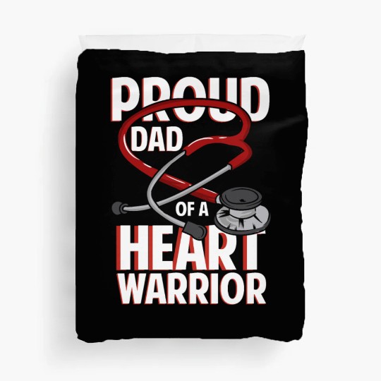 Proud Dad Of A Heart Warrior Coronary Disease CHD Duvet Covers