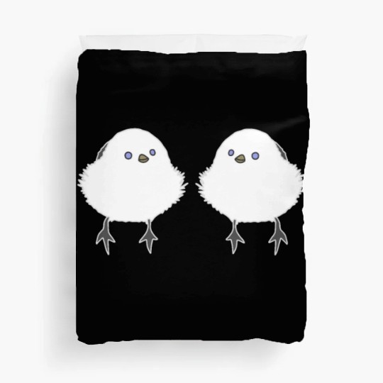 SHIMA ENAGA | Japanese Bird | Fluffy White Ball Duvet Covers