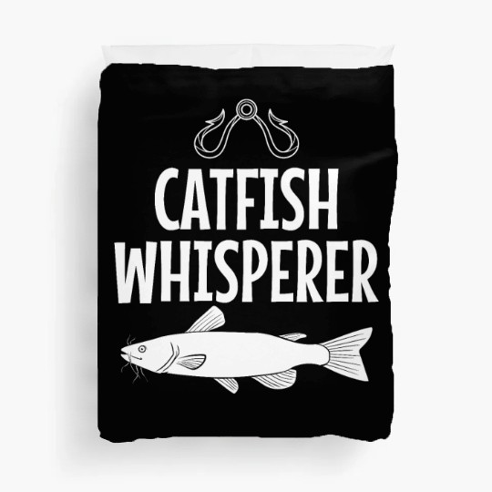 Catfish Whisperer Fishing Rod Fisherman Fish Duvet Covers