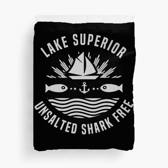 Lake Superior Unsalted Shark Free Great Lakes Fish Duvet Covers