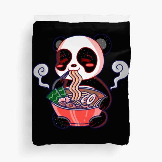 Cute kawaii panda loves ramen Duvet Covers