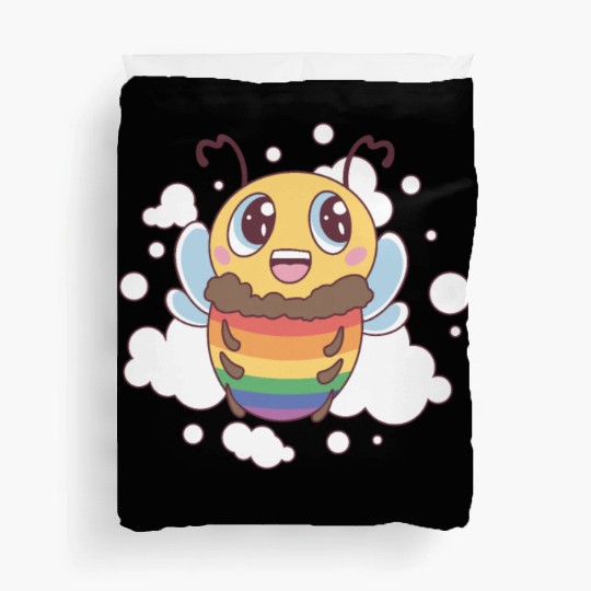 LGBT BEE cute pride rainbow bee Duvet Covers