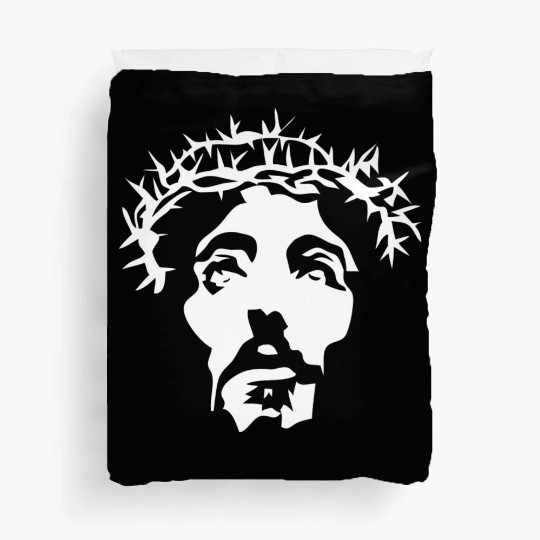 Jesus crown of thorns stencil Duvet Covers