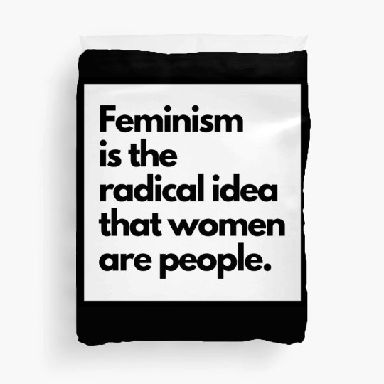 Feminism solid back sticker Duvet Covers