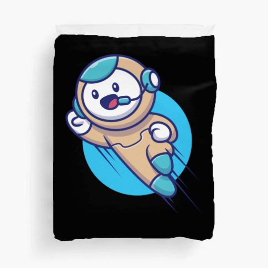 Cute robot flying Duvet Covers