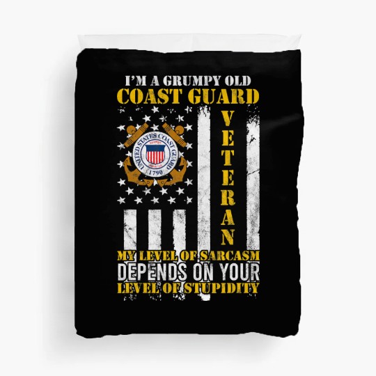 I'm a Grumpy Old US Coastguard Veteran Serving Duvet Covers