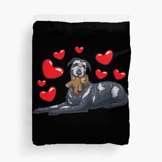 Irish Wolfhound Dog With Stuffed Animal Duvet Covers