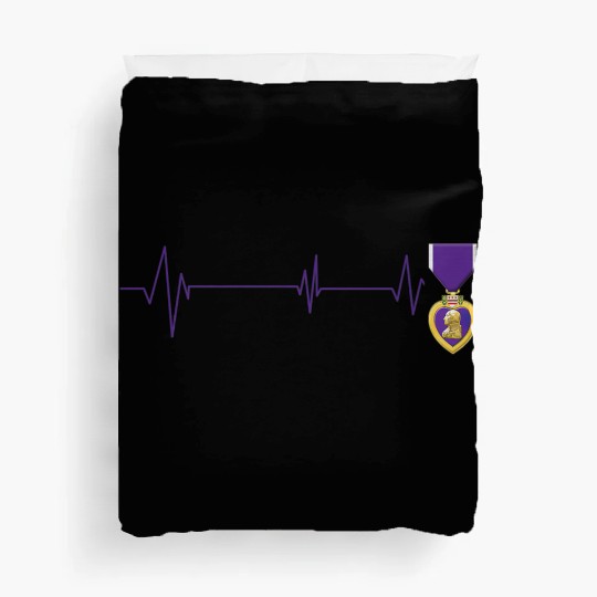 Heart Beats Purple Heart US Military Purple Heart Duvet Covers