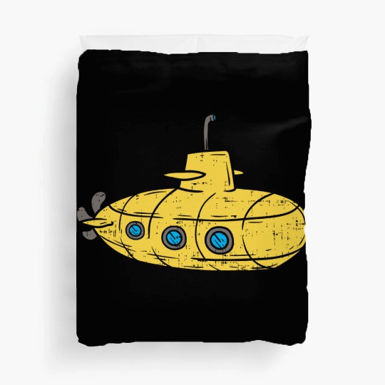Us Navy Yellow Cartoon Submarine Cute Submariner B Duvet Covers