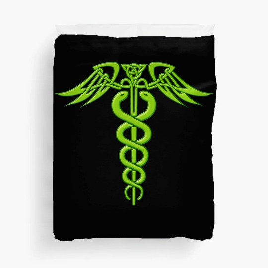 Green Celtic Knot Caduceus Duvet Covers